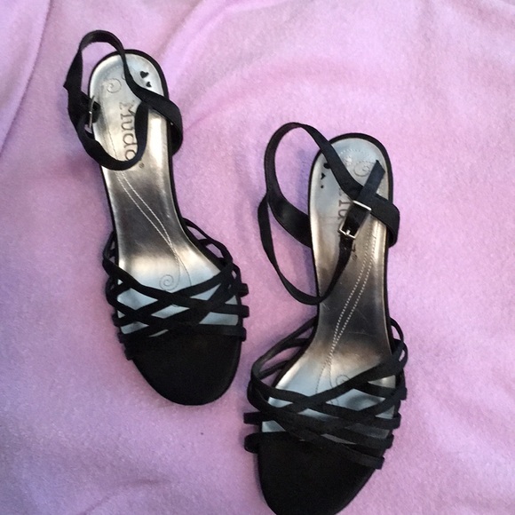 peacocks black sandals